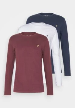 Pier One 3 Pack Unisex- Long Sleeved Top - White/Dark Blue/Bordeaux -Modern Fashion Shop 00fb62a16a384865a8c2dc59b9b45b3a