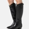 Pier One Leather - Cowboy/Biker Boots - Black -Modern Fashion Shop 03bd72a676284880a1c2ae4410a8641f