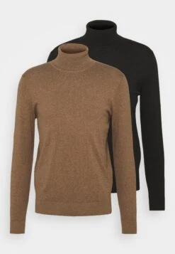 Pier One 2 Pack - Basic Turtleneck - Jumper - Black/Mottled Brown -Modern Fashion Shop 3122488e084f414d9b220d1f3fd8aecc