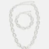 Pier One Set Unisex - Necklace - Silver-Coloured