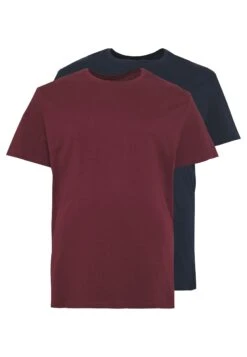 Pier One 2 Pack - Basic T-Shirt - Dark Blue/Bordeaux -Modern Fashion Shop 5ca9e549eb7442b1ada1ae81856f1fde