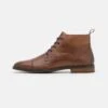 Pier One Leather - Lace-Up Ankle Boots - Cognac