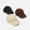 Pier One Unisex 3 Pack - Cap - Black/Dark Brown/Beige