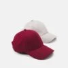 Pier One Unisex 2 Pack - Cap - Light Grey/Berry